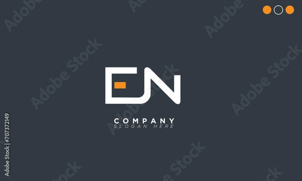 Fototapeta EN Alphabet letters Initials Monogram logo NE, E and N