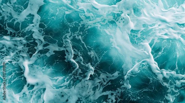 Fototapeta Close Up View of Ocean Waves, Majestic, Powerful, and Calming