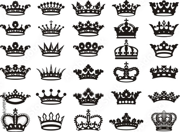 Obraz Silhouettes crowns set