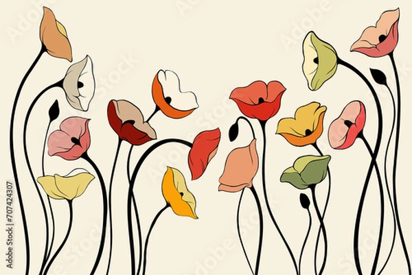 Obraz background with poppies