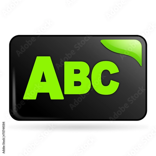 Fototapeta tri par ordre alphabétique sur bouton web rectangle vert