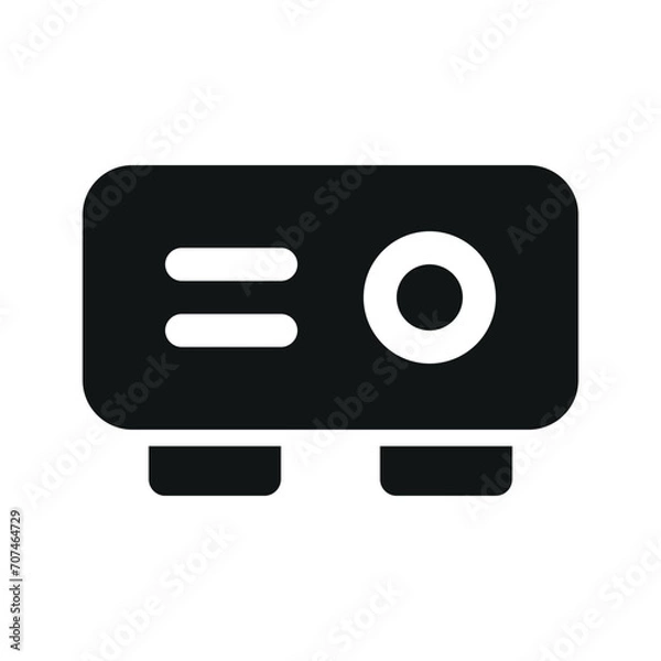 Fototapeta Illustration vector graphic icon of Projector. Solid Style Icon. Computer And Device Themed Icon. Vector illustration isolated on white background. Perfect for website or application design.