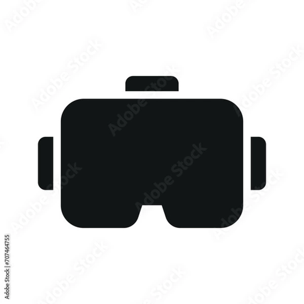 Fototapeta Illustration vector graphic icon of VR Glasses. Solid Style Icon. Computer And Device Themed Icon. Vector illustration isolated on white background. Perfect for website or application design.
