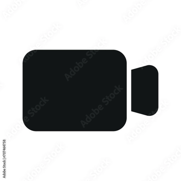 Fototapeta Illustration vector graphic icon of Video Camera. Solid Style Icon. Computer And Device Themed Icon. Vector illustration isolated on white background. Perfect for website or application design.