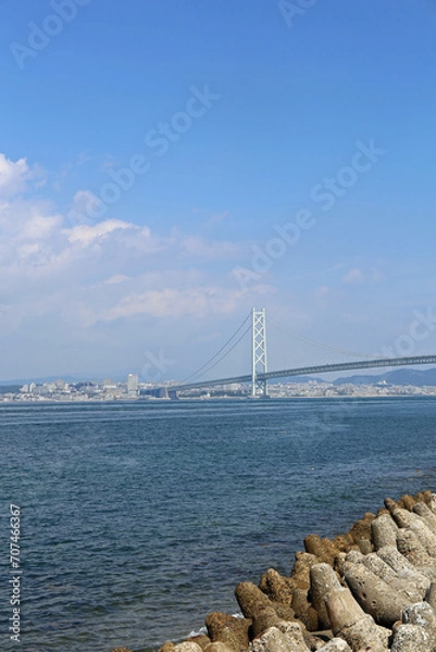 Obraz 晩夏の明石海峡大橋