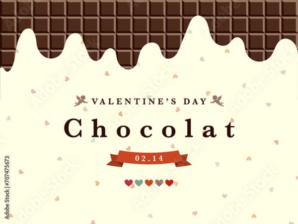 Obraz バレンタインに使えるチョコレートの背景素材