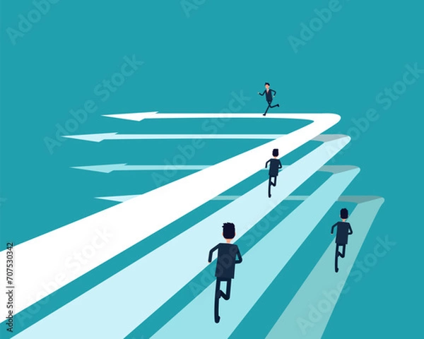 Fototapeta Competition goals. Vector business character race concept
