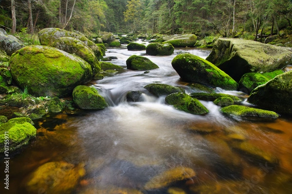 Fototapeta Mountain river waterfall