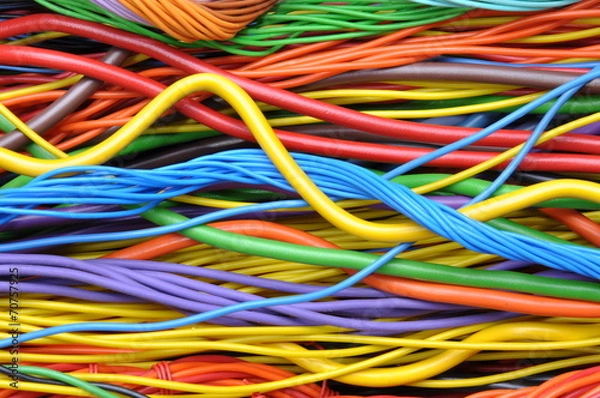 Fototapeta Electrical cables and wires