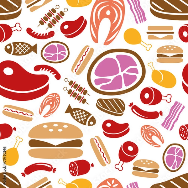 Obraz meat seamless pattern