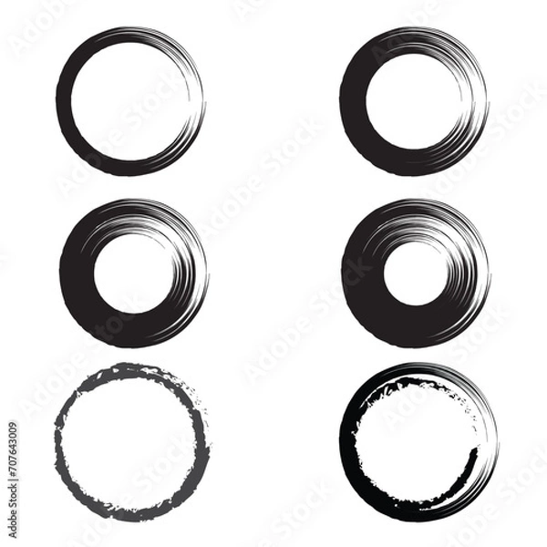 Fototapeta Hand drawn brush stroke circle design 