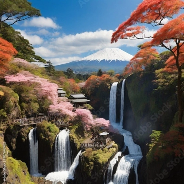 Obraz waterfall in autumn