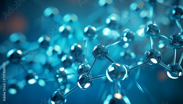 Obraz Microscopic macro close-up of molecules or a molecule structure  