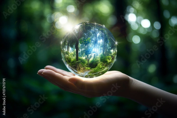Fototapeta "Environment Concept - Hands Holding Globe"