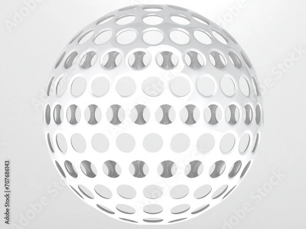 Obraz Wireframe Shape Geometric Golf Ball 3D print model