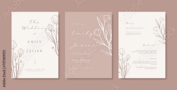 Obraz Beautiful wedding invitation template. Simple and elegant wedding card template