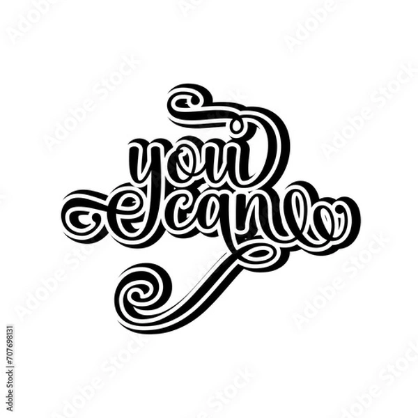 Fototapeta You can motivational Creative design quotes typography vector design