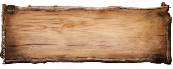Obraz Piece of wood empty sign with transparent background Generative AI