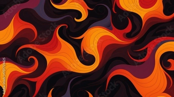 Fototapeta fire flames seamless pattern