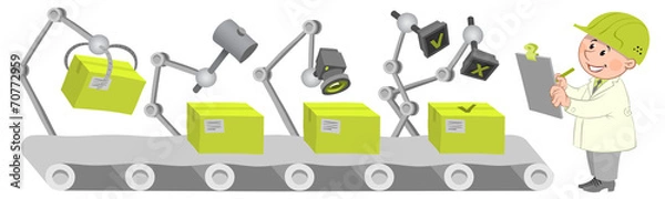 Obraz Pracownicy w fabryce