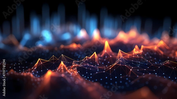 Fototapeta Technology abstract graphic poster web page PPT background, technology background