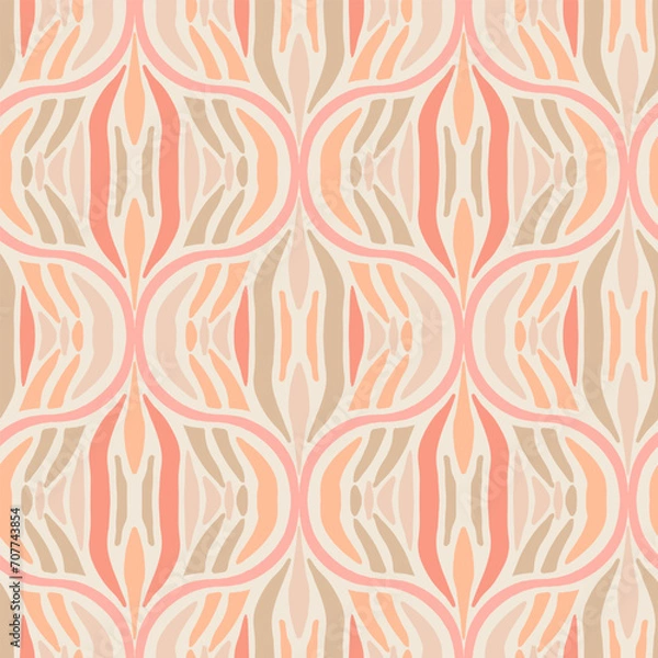 Fototapeta Zebra stripes in light shades of fuzz peach colour of the year