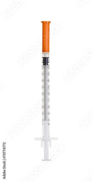 Obraz Plastic insulin syringe isolated on white background