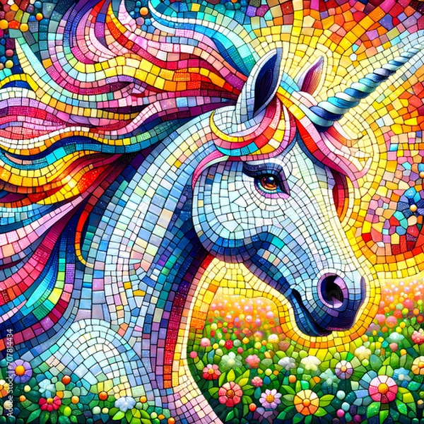 Obraz Unicorn and Flowers 3