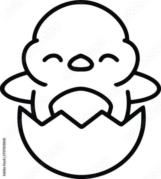 Fototapeta Cute Hatching Chick