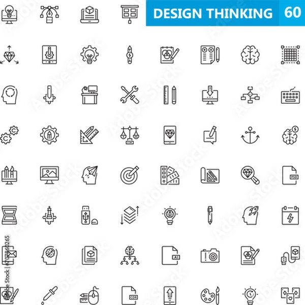 Obraz Design thinking related icons