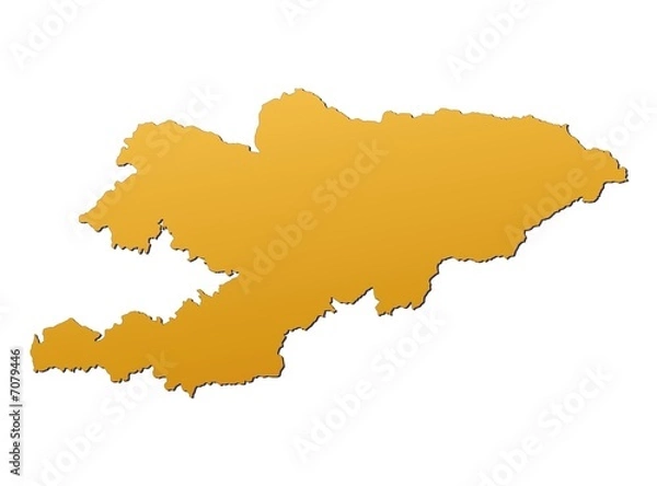 Fototapeta Kyrgyzstan map filled with orange gradient. Mercator projection.