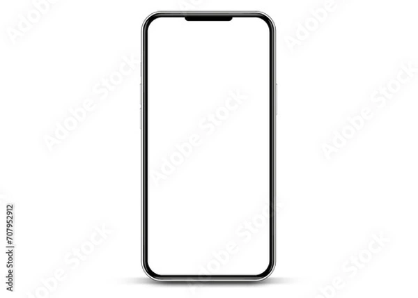 Fototapeta 3d high quality vector smartphone mockups. Ultra realistic mobile device UI UX mockup for presentation template. Cellphone frame with blank screen isolated templates. 3d isometric illustration.