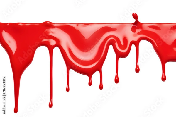 Fototapeta Red ketchup or red liquid sause splash isolated on transparent background