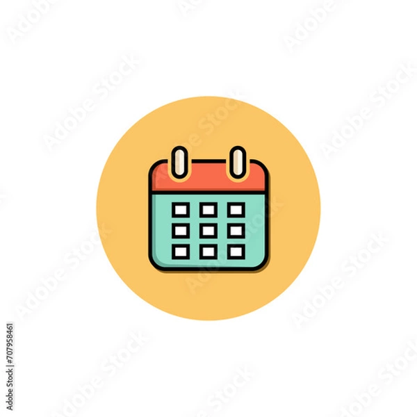 Obraz a calendar minimal outline icon on white background 05