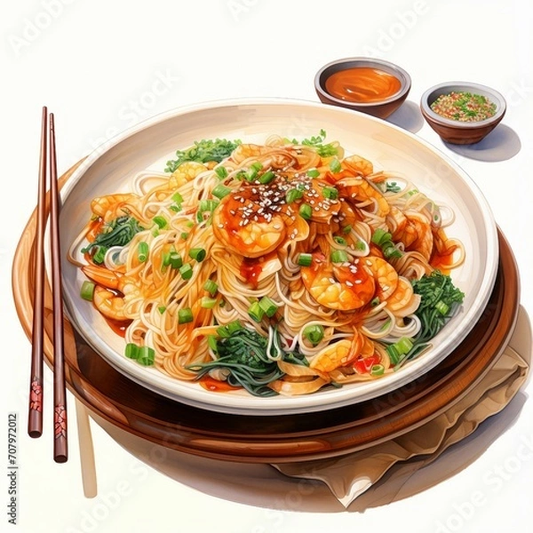 Obraz pasta with shrimps