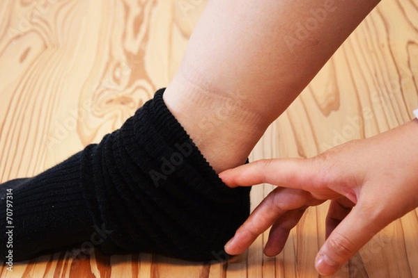 Fototapeta 靴下の跡