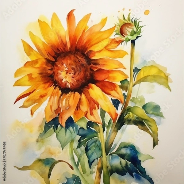 Obraz sunflower on a blue background