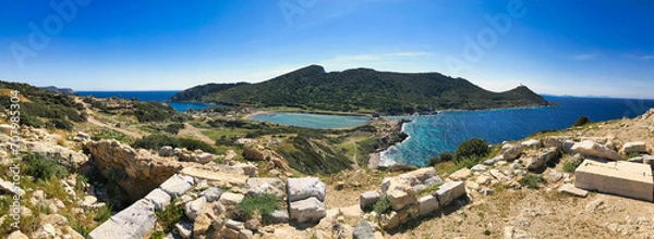 Obraz Amazing  panoramic views from Knidos, which was a Greek city in ancient Caria in Asia Minor, Turkey, situated on the Datça peninsula, now known as Gulf of Gökova