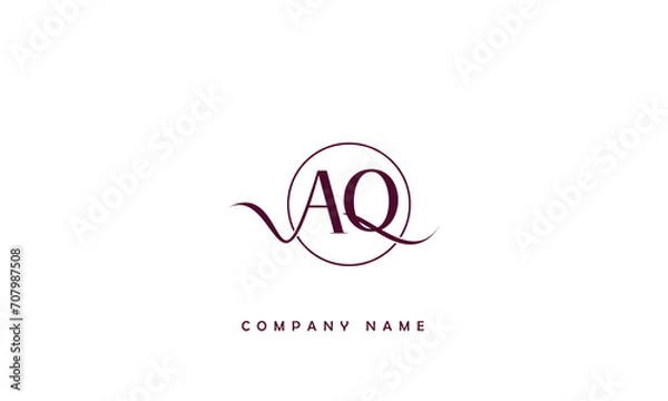 Fototapeta AQ, QA, A, Q Abstract Letters Logo Monogram
