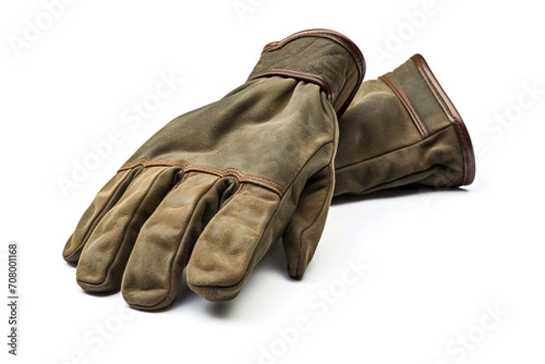 Fototapeta Hunting gloves isolated on white background created with Generative Ai