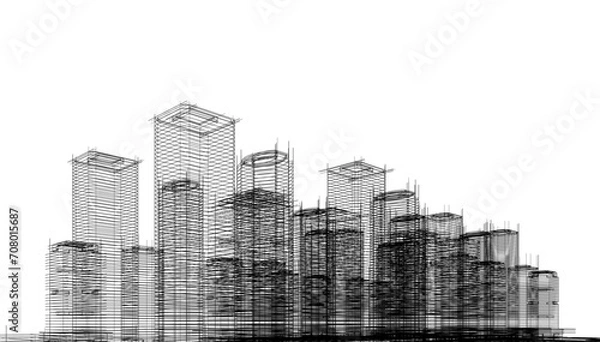 Fototapeta abstract architecture vector 3d illustration
