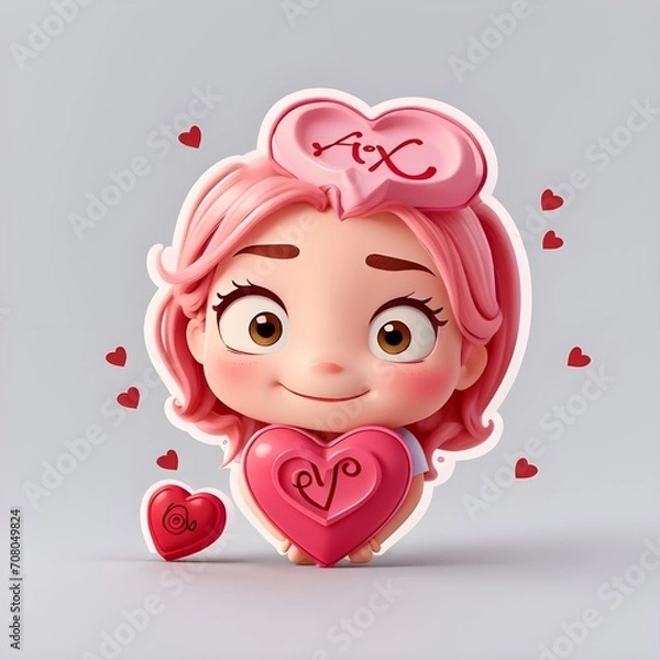 Obraz Cute Valentine Sticker
