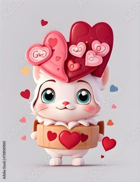 Obraz Cute Valentine Sticker
