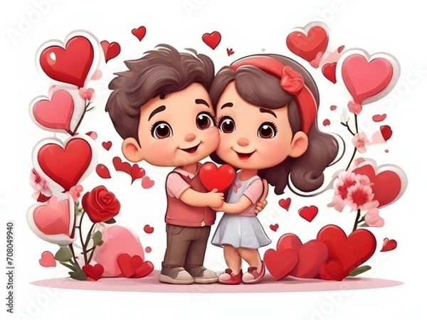 Obraz Cute Valentine Sticker
