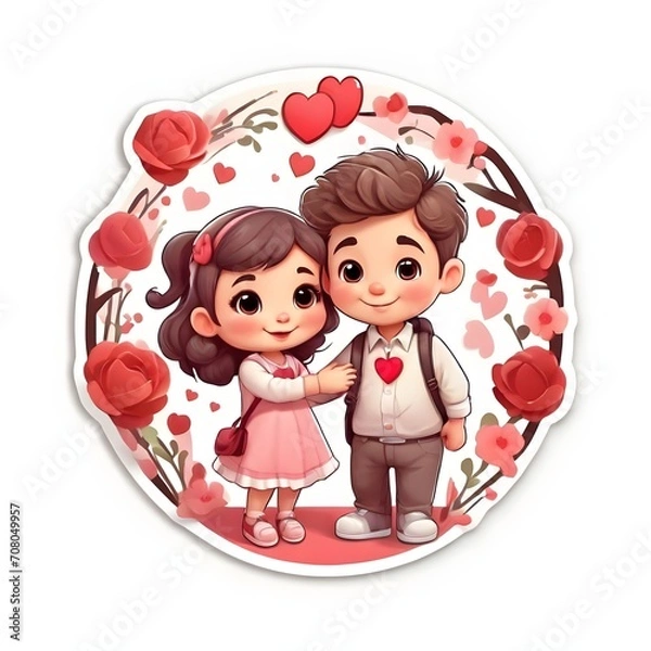 Obraz Cute Valentine Sticker
