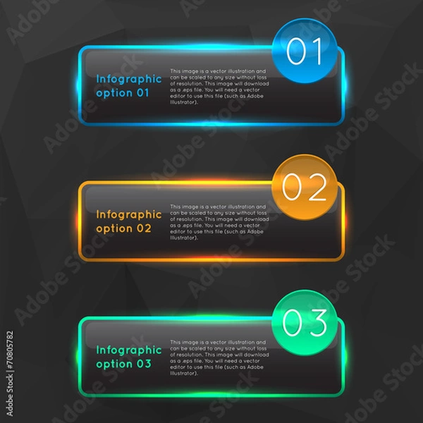 Obraz Vector colorful glowing glass infographics.