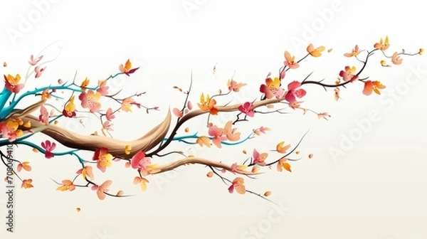 Obraz The spring tree branch is being celebrated in an artistic manner.