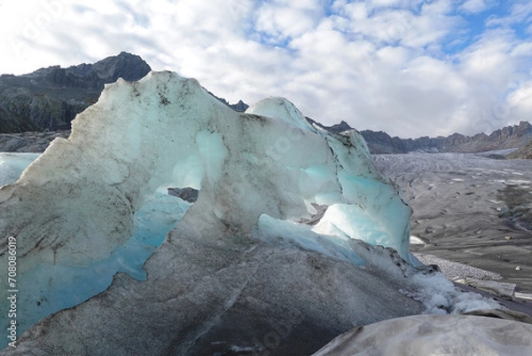 Obraz Towers of ice at the end of the Rhone Glacier, Switzerland