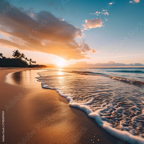 Fototapeta sunset on the beach