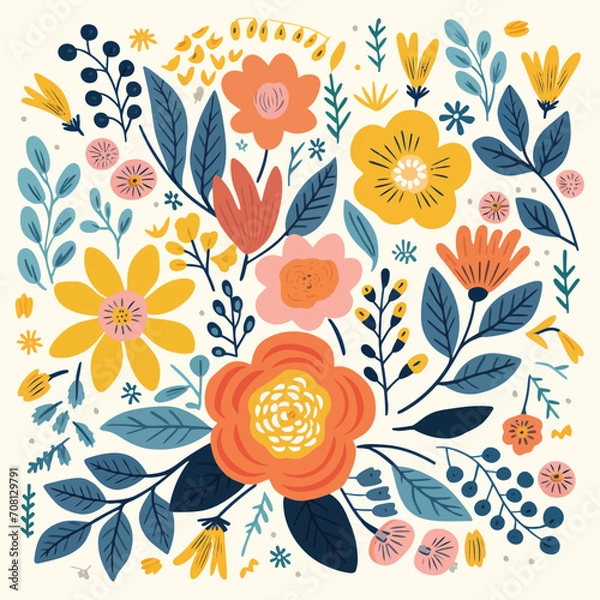 Obraz vector garden botanical element collection set